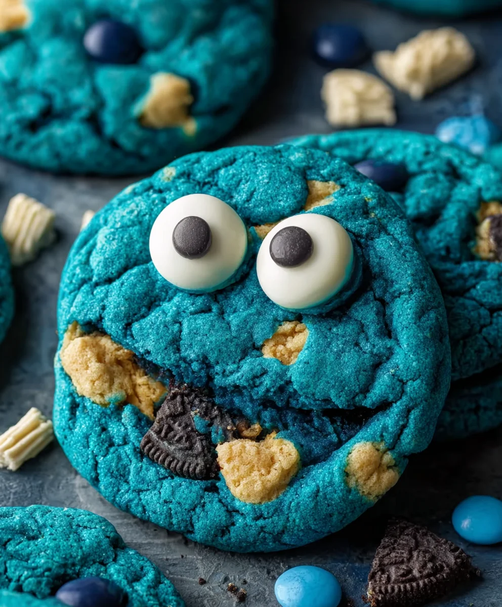 Blue Cookie Monster Cookies- Easy Fun Recipe