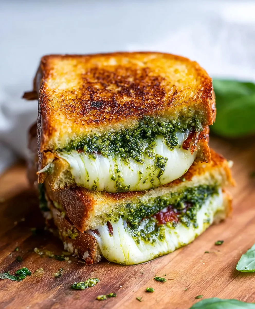 Sourdough Pesto Grilled Cheese-Easy Recipe