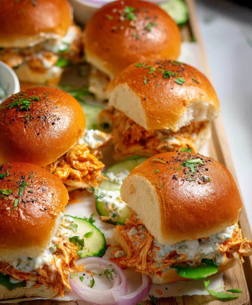 Spicy Buffalo Chicken Sliders - Easy Party Appetizer