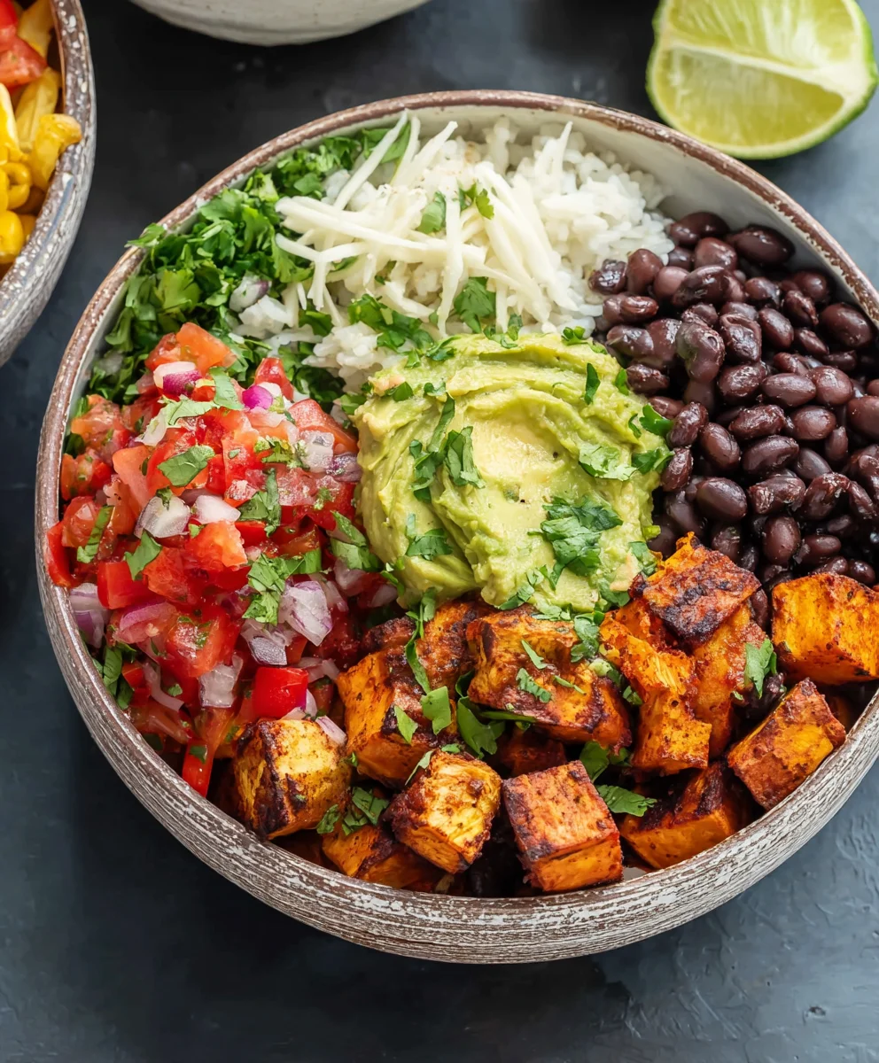Vegan Black Bean Sweet Potato Burrito Bowl-GF