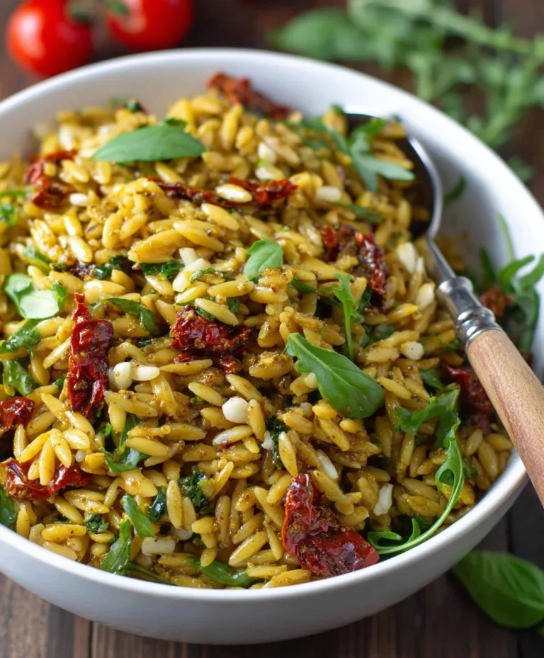 Sun-Dried Tomato Orzo Pesto Salad – Easy & Delicious