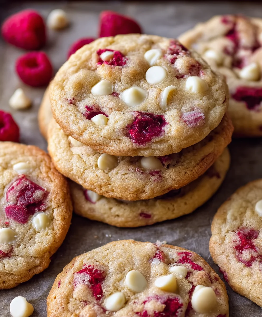Raspberry White Chocolate Cookies-Easy Delicious Recipe