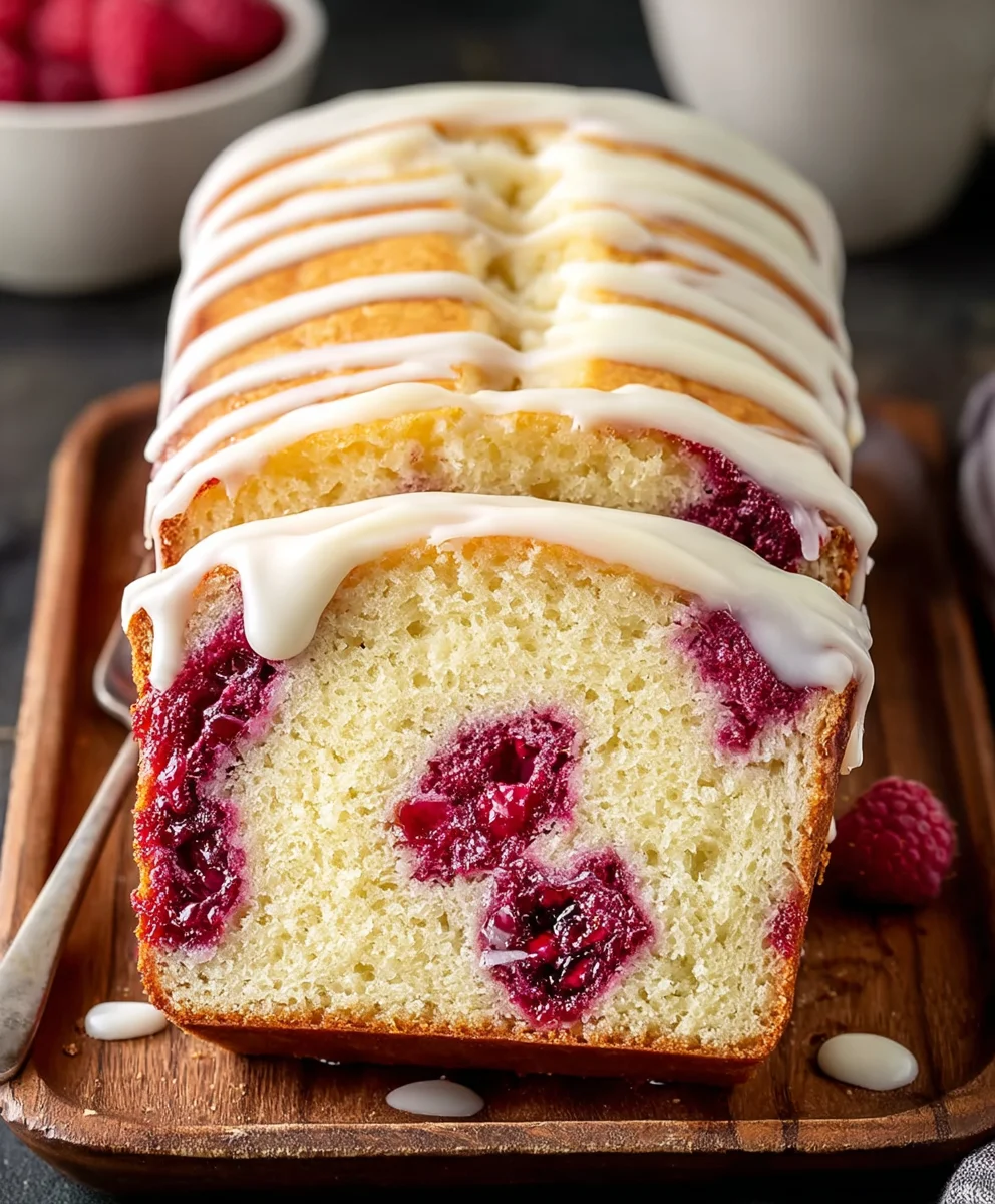 White Chocolate Raspberry Loaf Cake Recipe