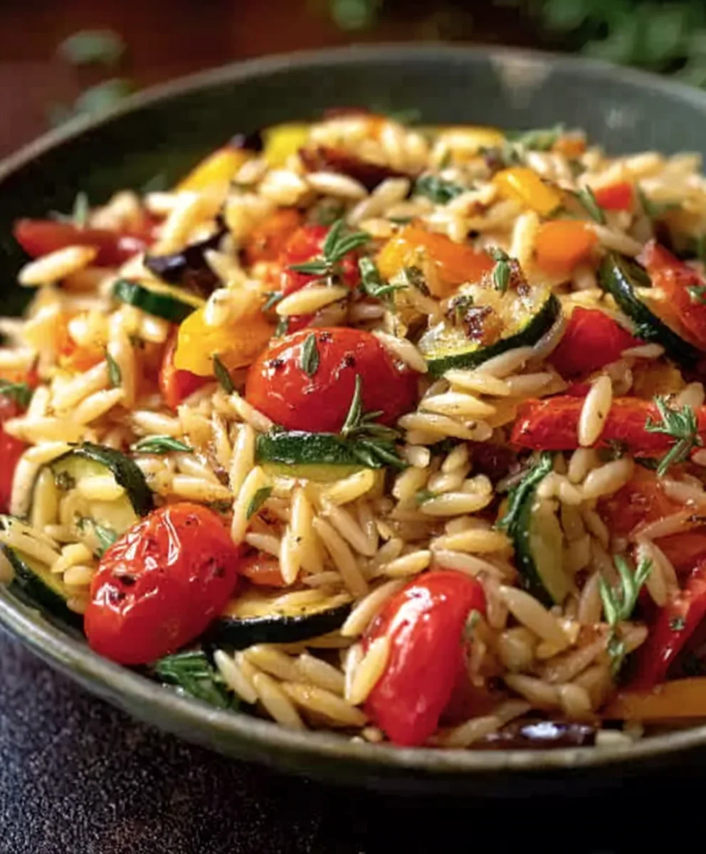 Roasted Vegetable Orzo-Healthy Delicious Meal