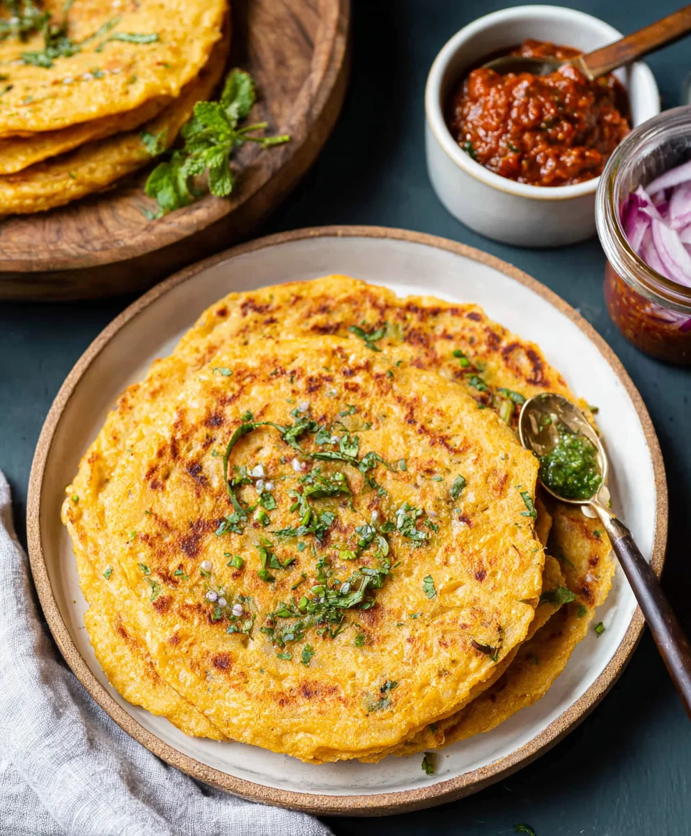 Masoor Dal Chilla - Savory Red Lentil Pancakes