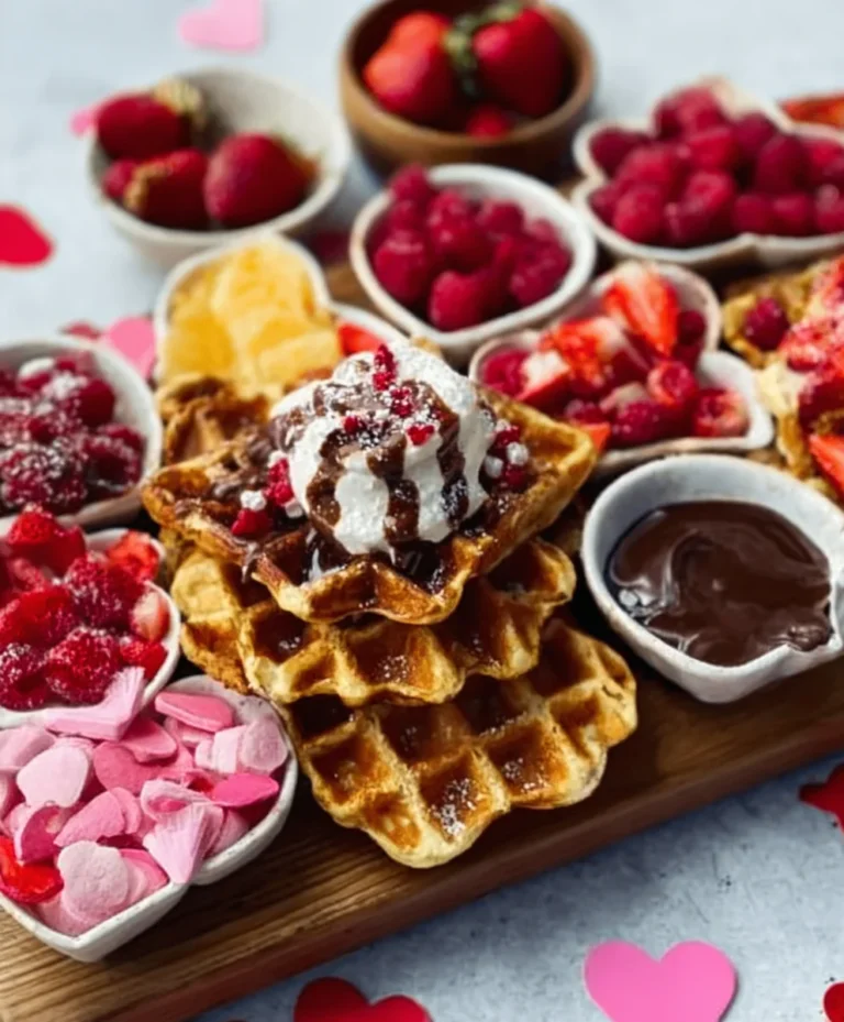 Romantic Non-Non-Non-Alcoholic Alternativeic Vnon-alcoholic alentine’s Day Waffle Board