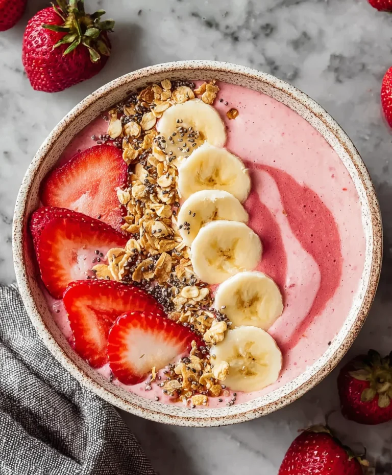 Strawberry Banana Smoothie Bowl- Easy Delicious Recipe