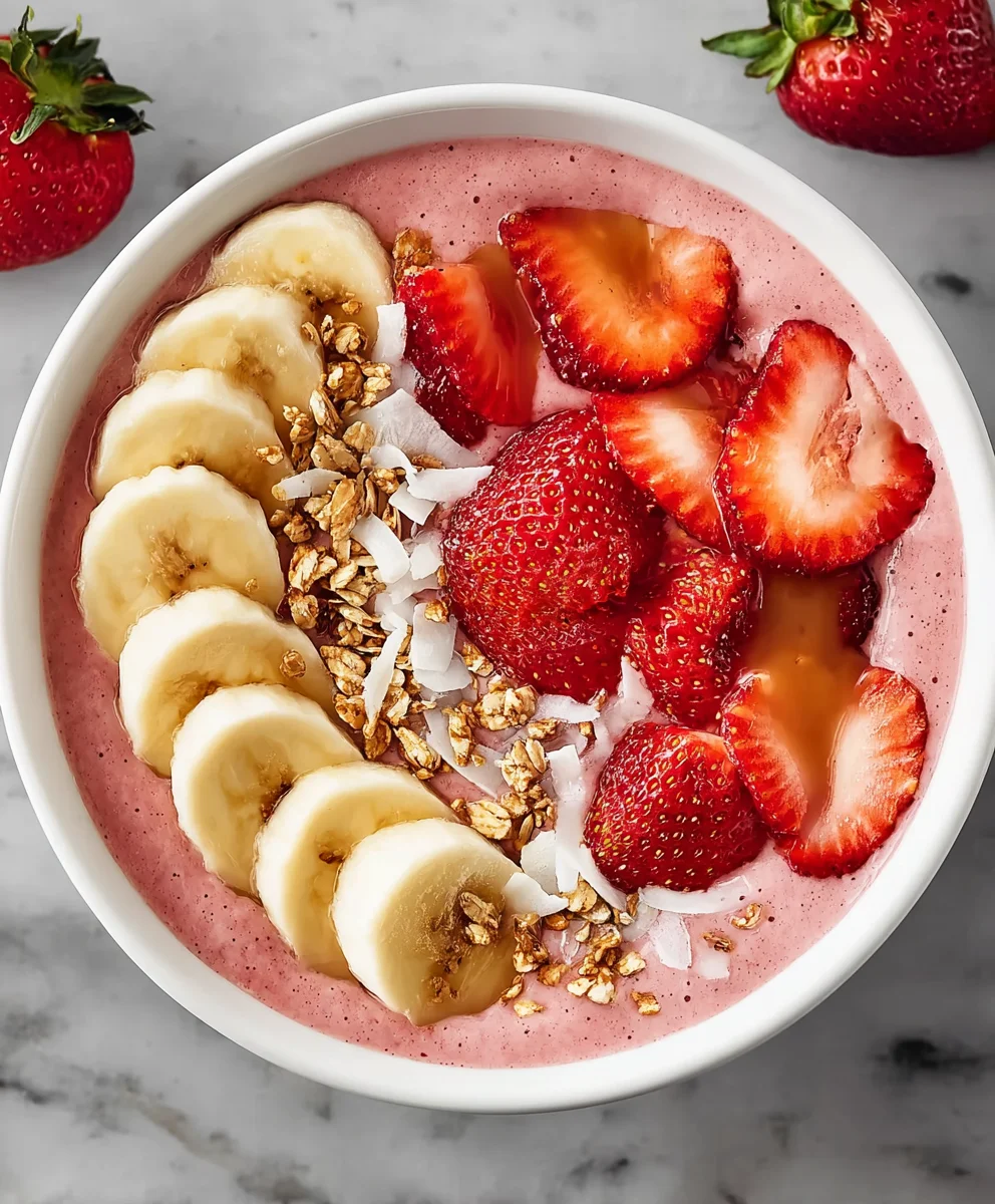 Strawberry Banana Smoothie Bowl- Easy Delicious Recipe
