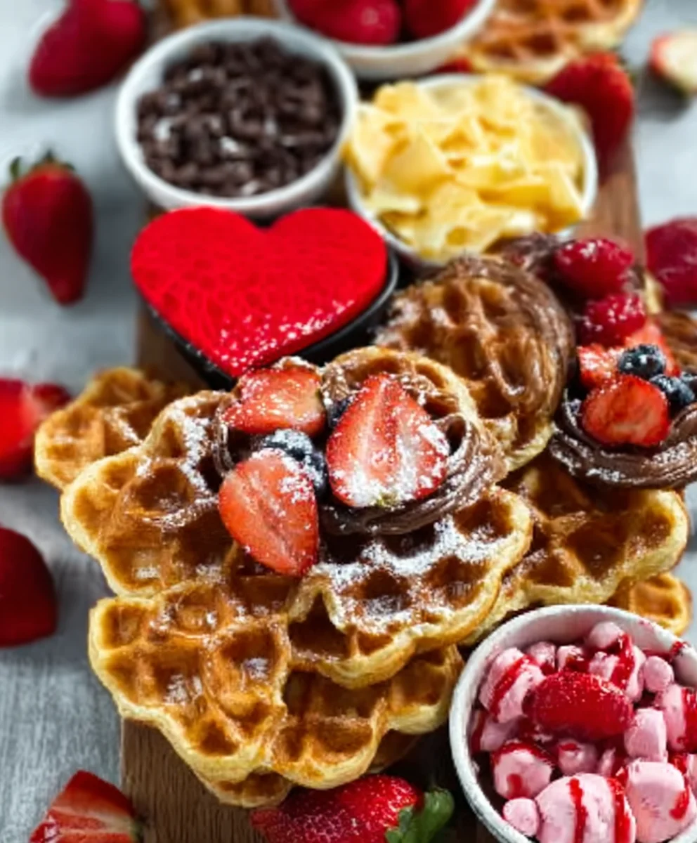 Romantic Non-Non-Non-Alcoholic Alternativeic Vnon-alcoholic alentine's Day Waffle Board