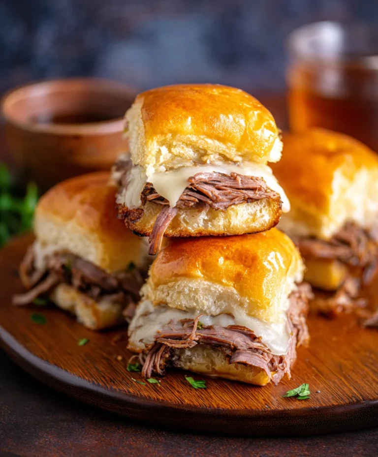 Easy French Dip Sliders Recipe-Quick Beef Appetizer