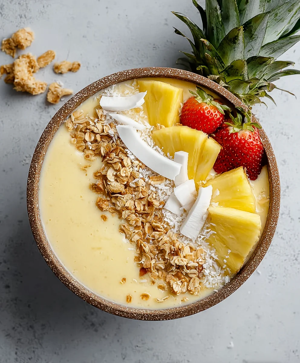 Tropical Piña Colada Smoothie Bowl- Easy Recipe