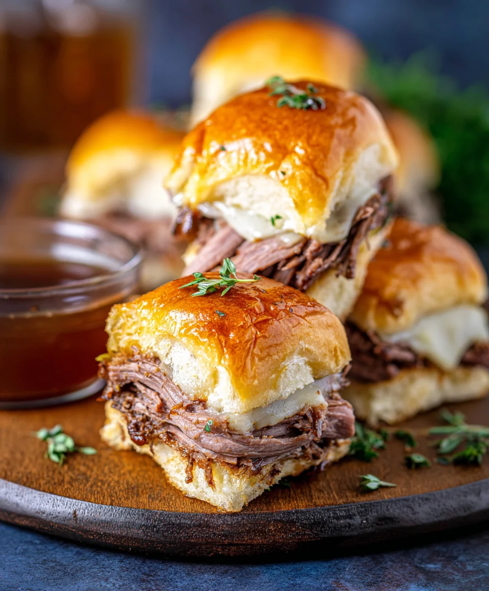 Easy French Dip Sliders Recipe-Quick Beef Appetizer