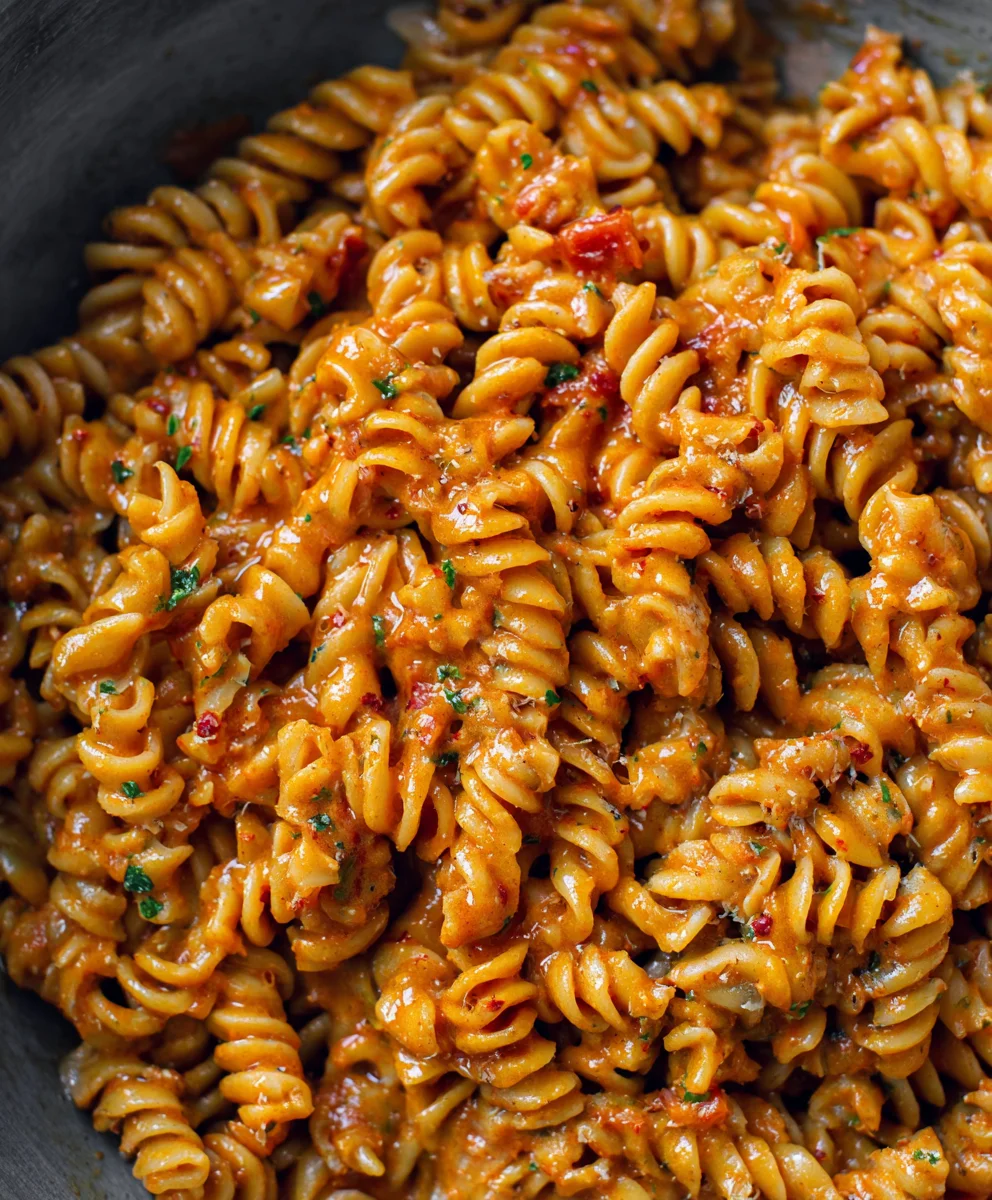 Creamy Vegan Spicy Fusilli Pasta Recipe