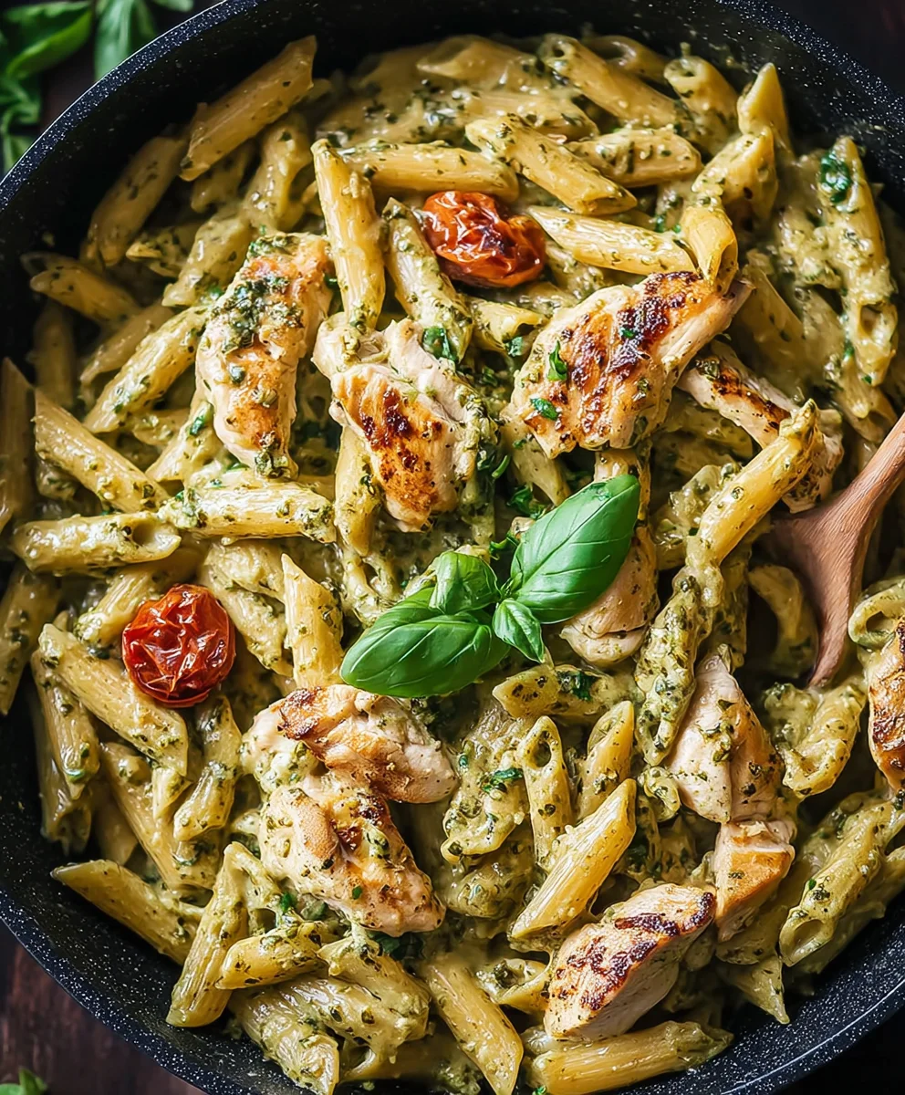 Creamy Chicken Pesto Pasta- Easy & Delicious Recipe