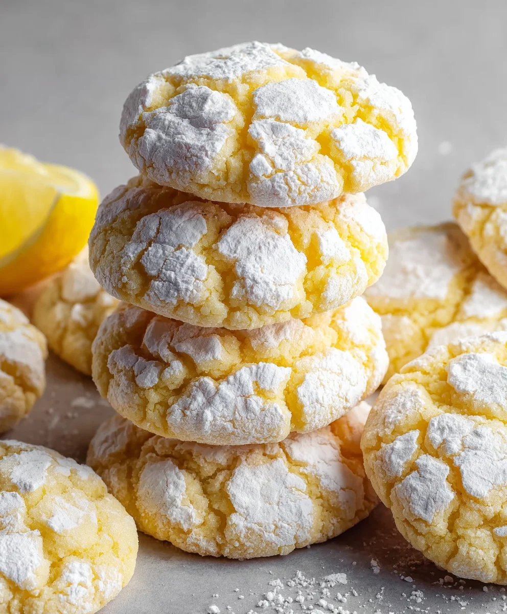 Easy Lemon Crinkle Cookies Recipe - Soft & Tangy