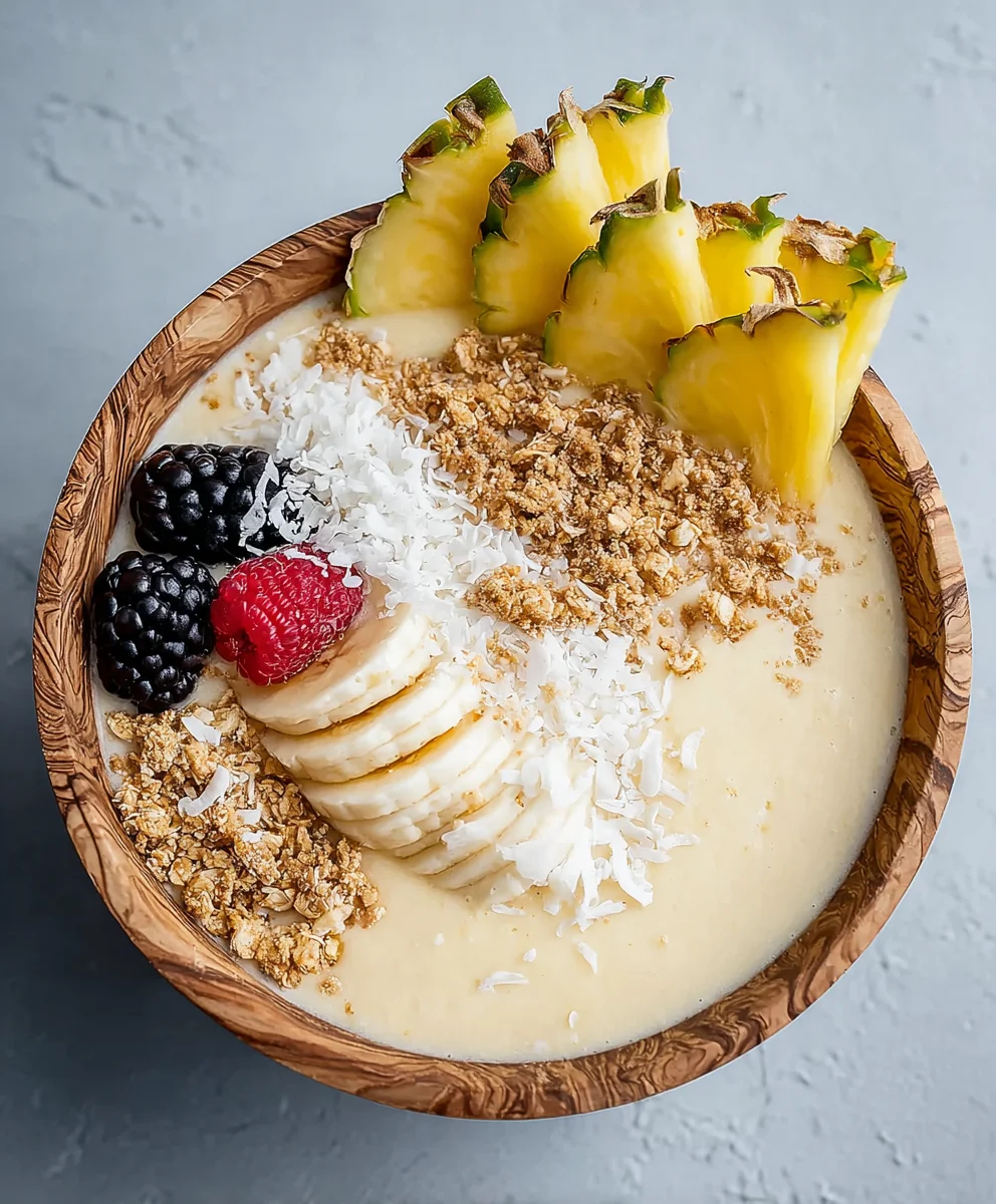 Tropical Piña Colada Smoothie Bowl- Easy Recipe