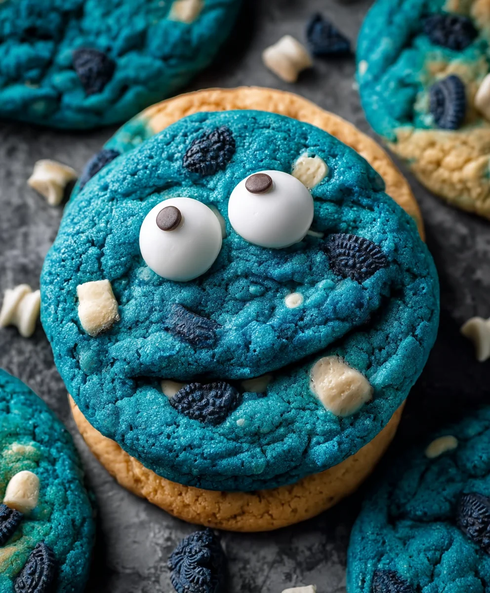 Blue Cookie Monster Cookies- Easy Fun Recipe