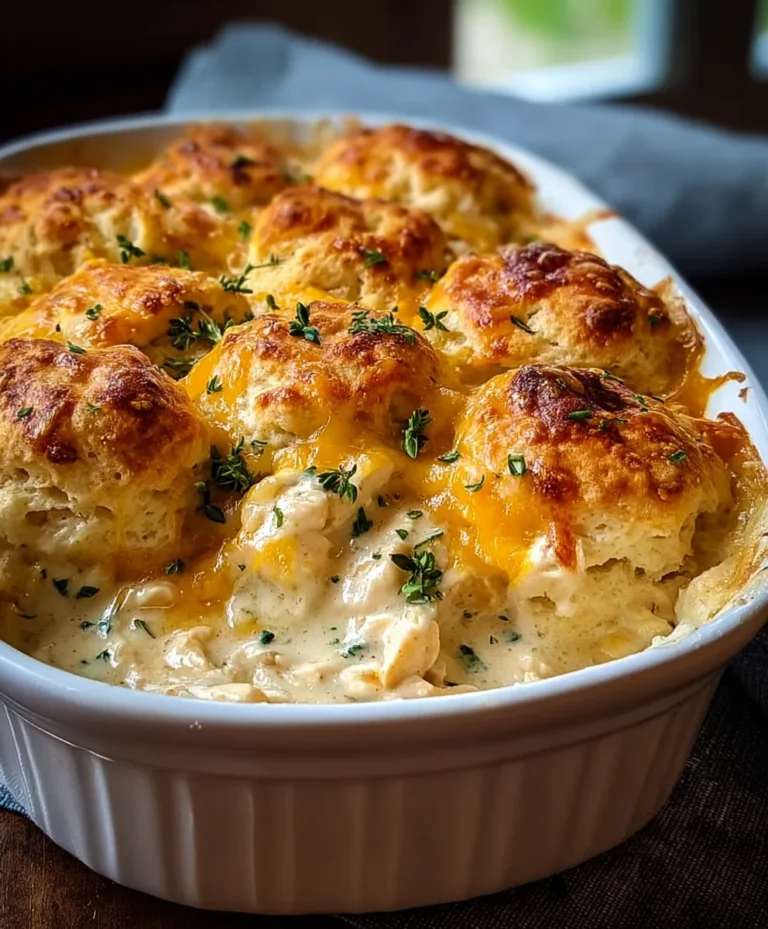 Creamy Chicken Biscuit Bake- Easy Comfort Food Dinner