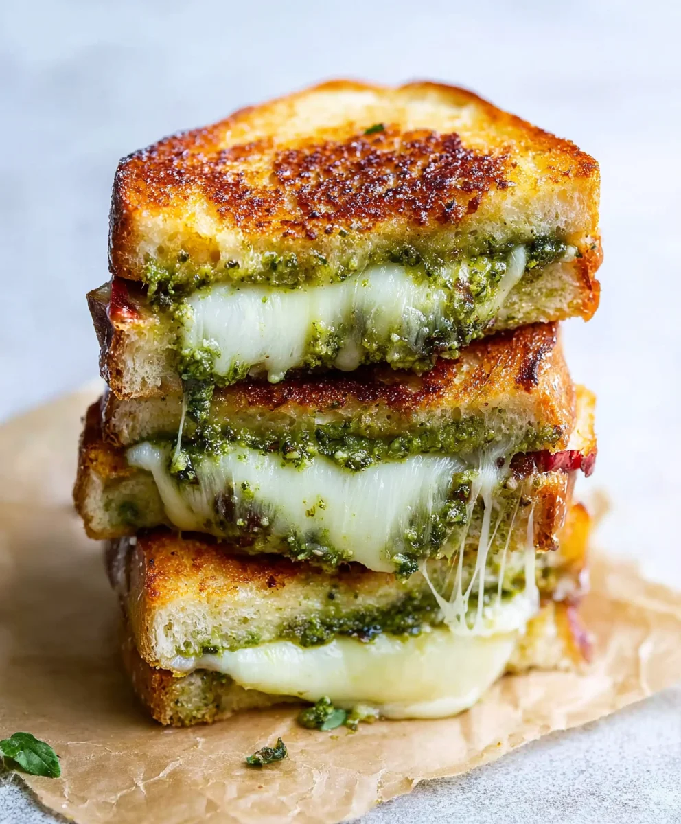 Sourdough Pesto Grilled Cheese-Easy Recipe