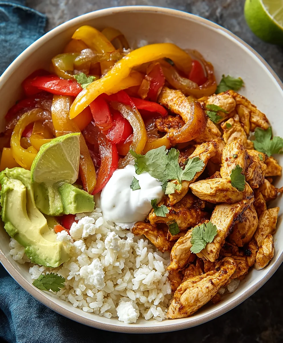 Easy Chicken Fajita Bowl- Healthy & Quick Meal
