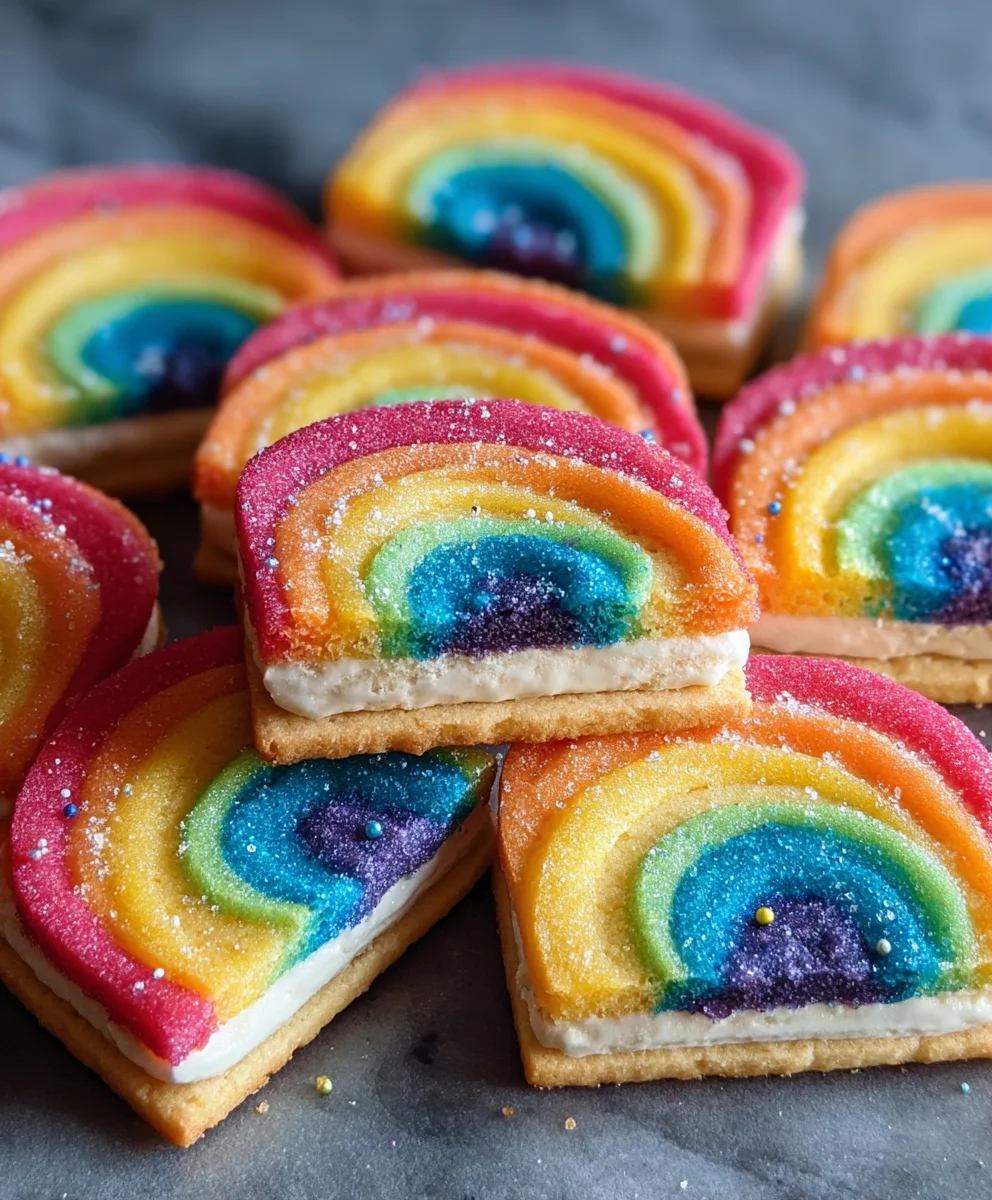 Piped Rainbow Shortbread Cookies- Easy Colorful Treat