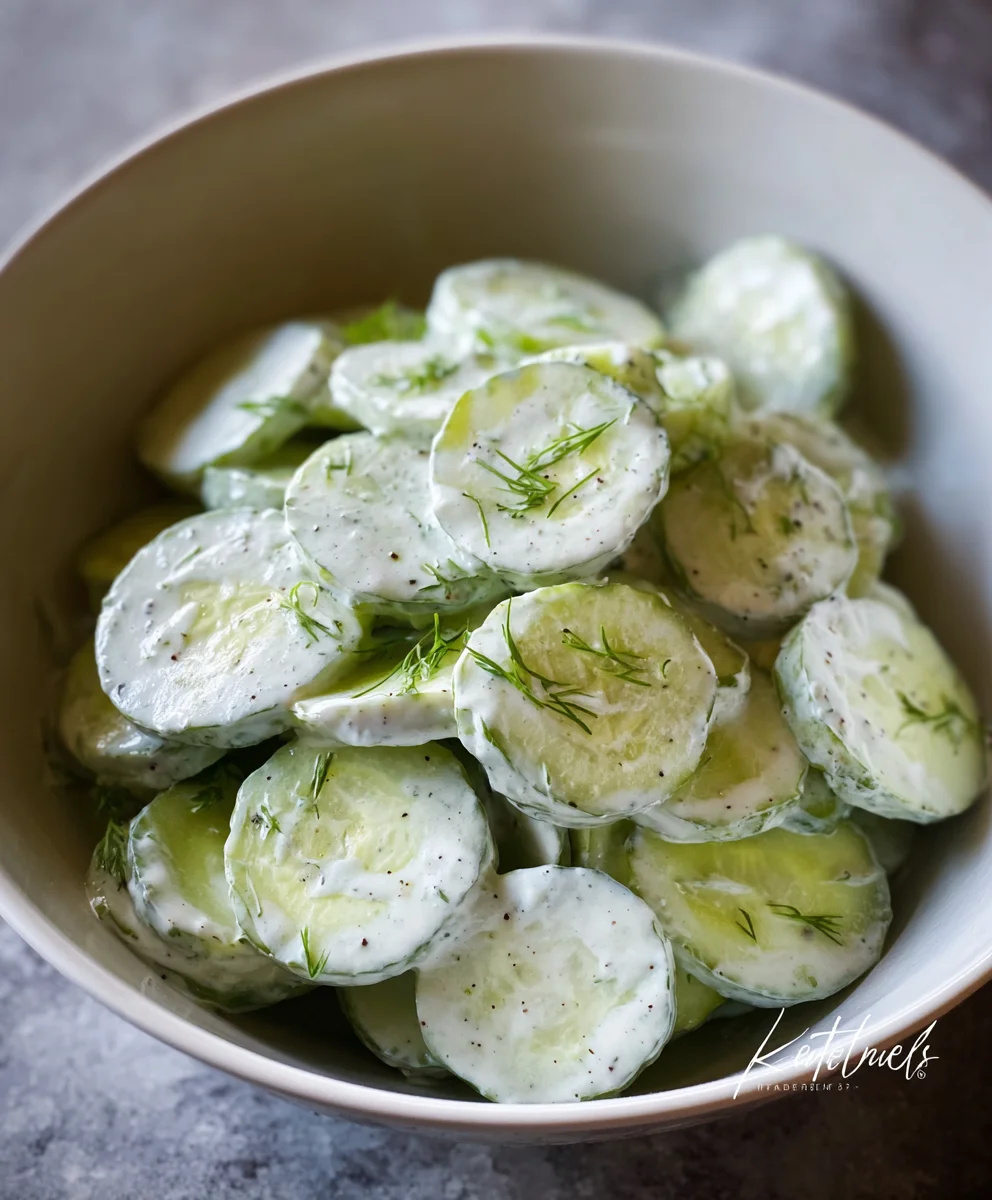 Creamy Cucumber Salad Recipe- Refreshing & Easy