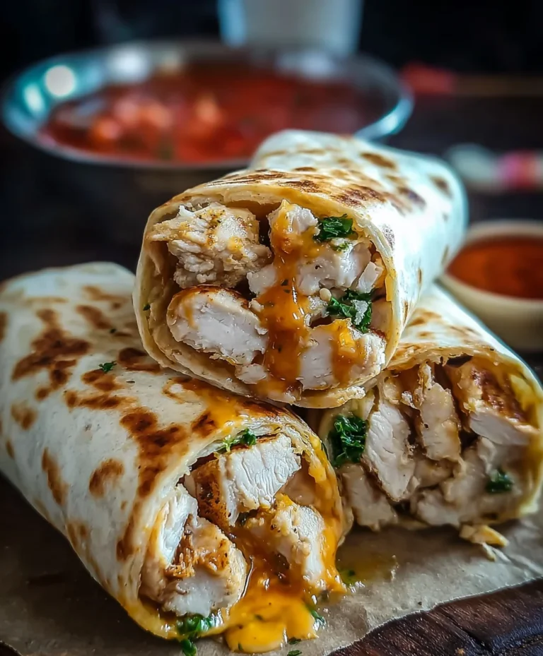 Cheesy Garlic Chicken Wraps – Easy & Delicious Meal