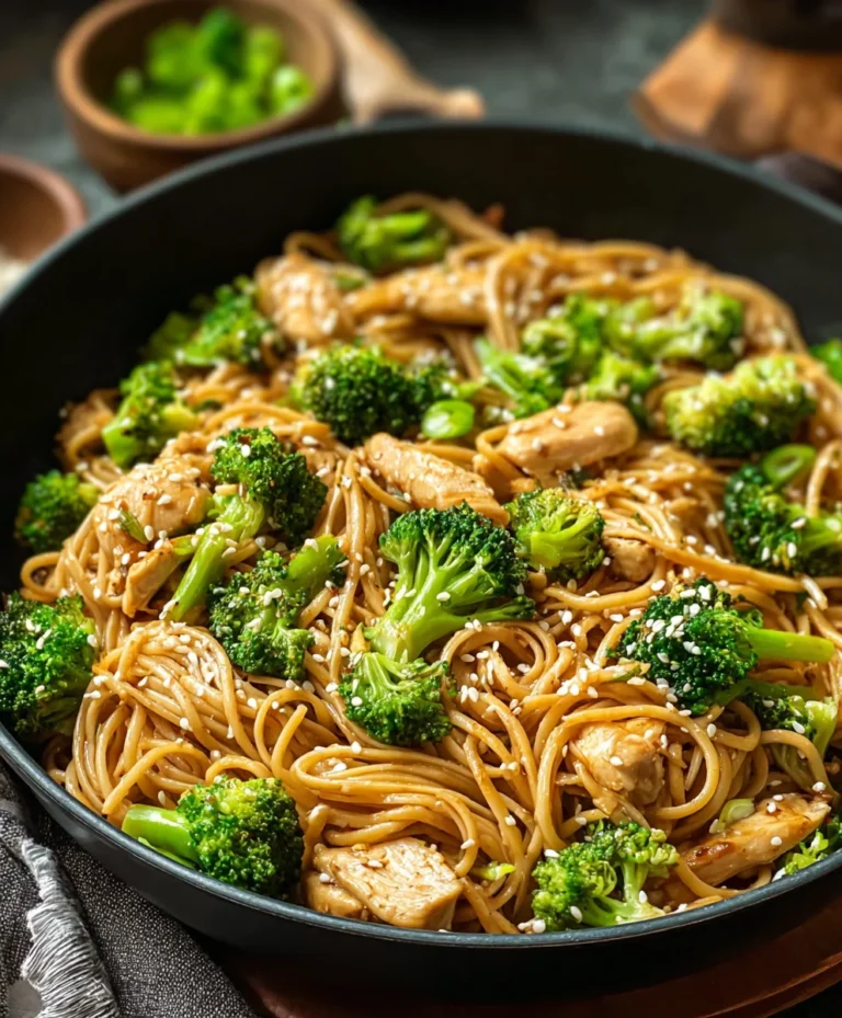 Healthy Sesame Noodles with Chicken & Broccoli Recipe