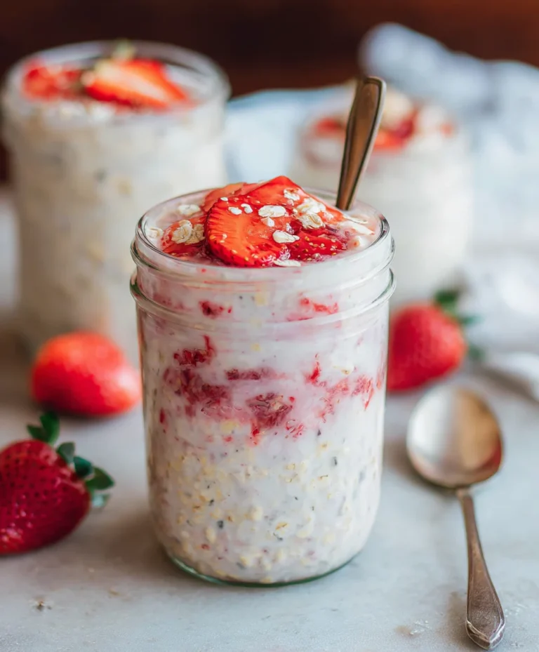 Strawberry Cheesecake Overnight Oats- Easy & Delicious Breakfast
