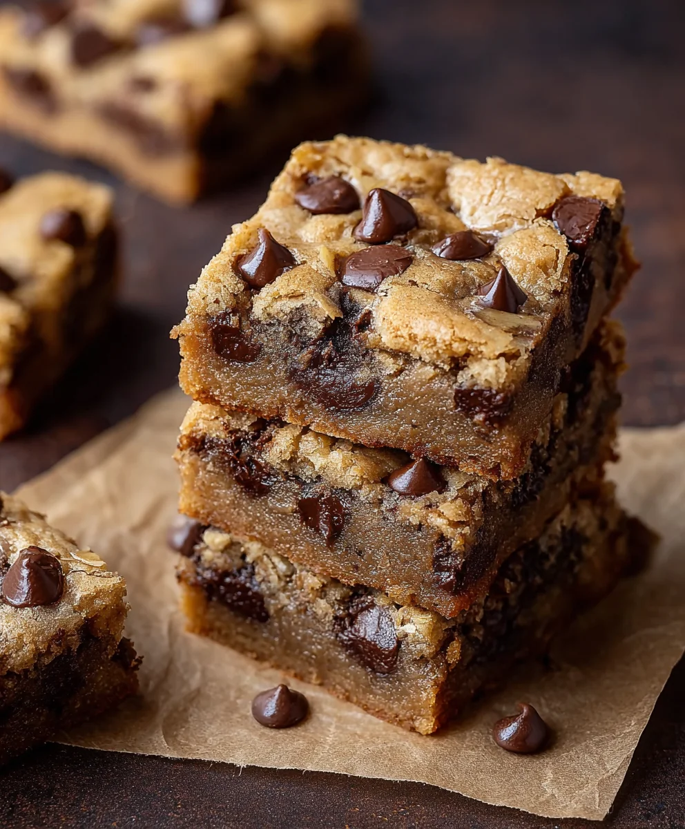 Banana Chocolate Chip Cookie Bars-Easy Recipe