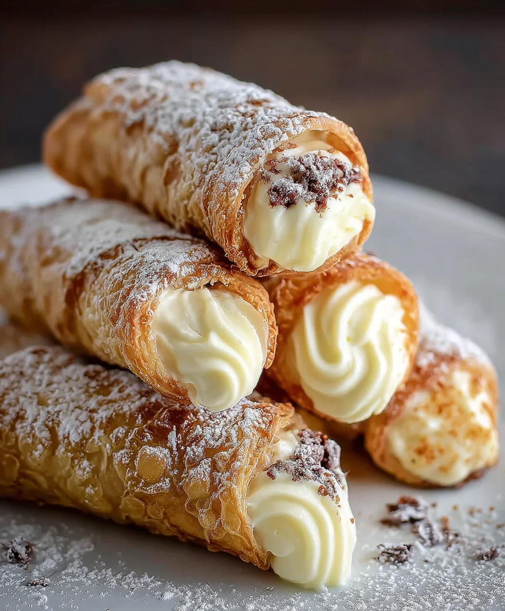 Easy Italian Cream Stuffed Cannoncini-Sweet Pastry Delights