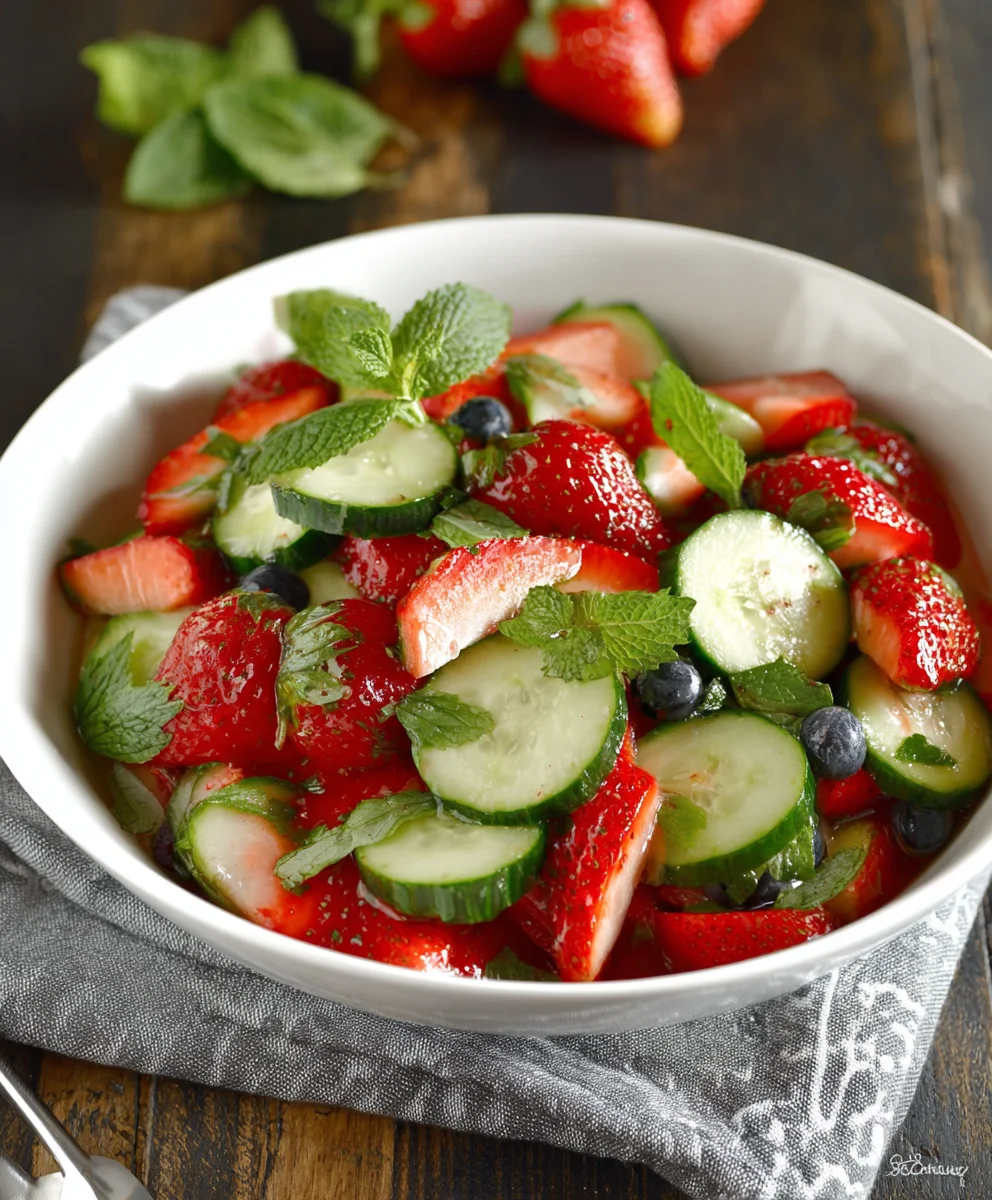 Cucumber Strawberry Salad - Refreshing Summer Treat
