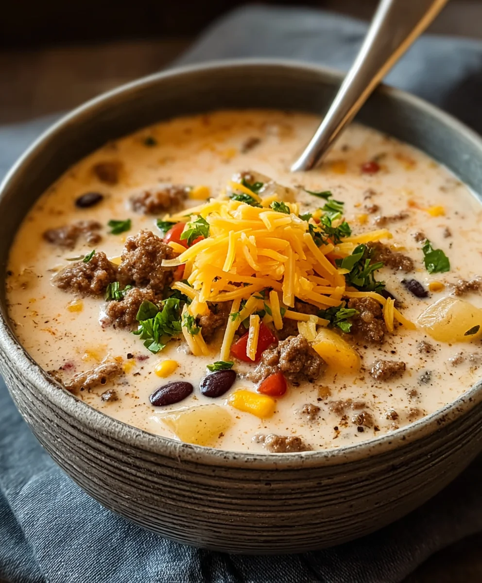 Creamy Cowboy Soup- Easy Beef Weeknight Comfort