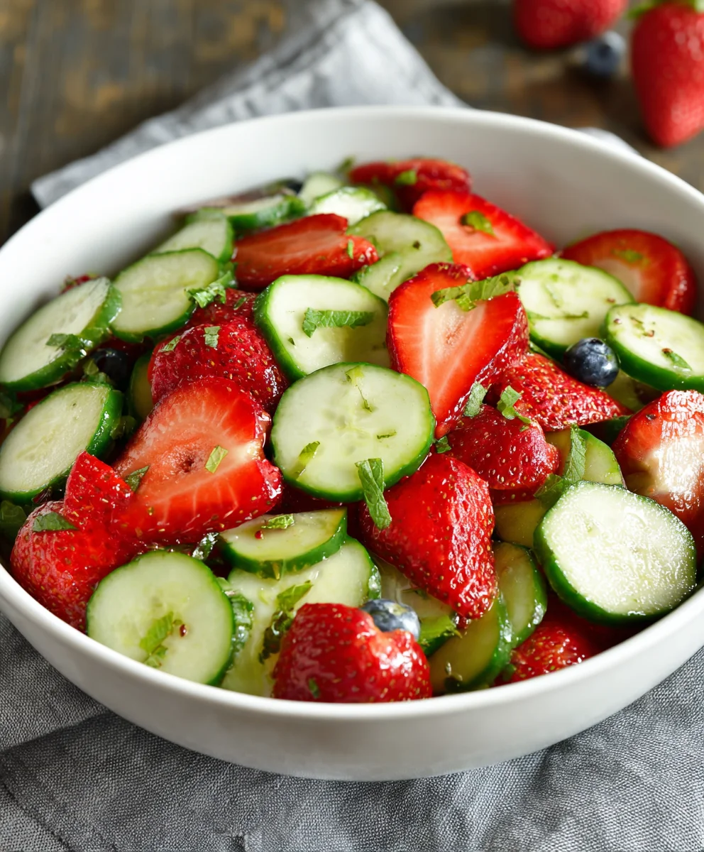 Cucumber Strawberry Salad - Refreshing Summer Treat