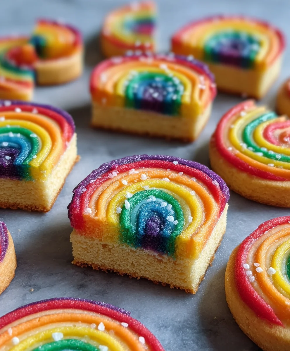 Piped Rainbow Shortbread Cookies- Easy Colorful Treat