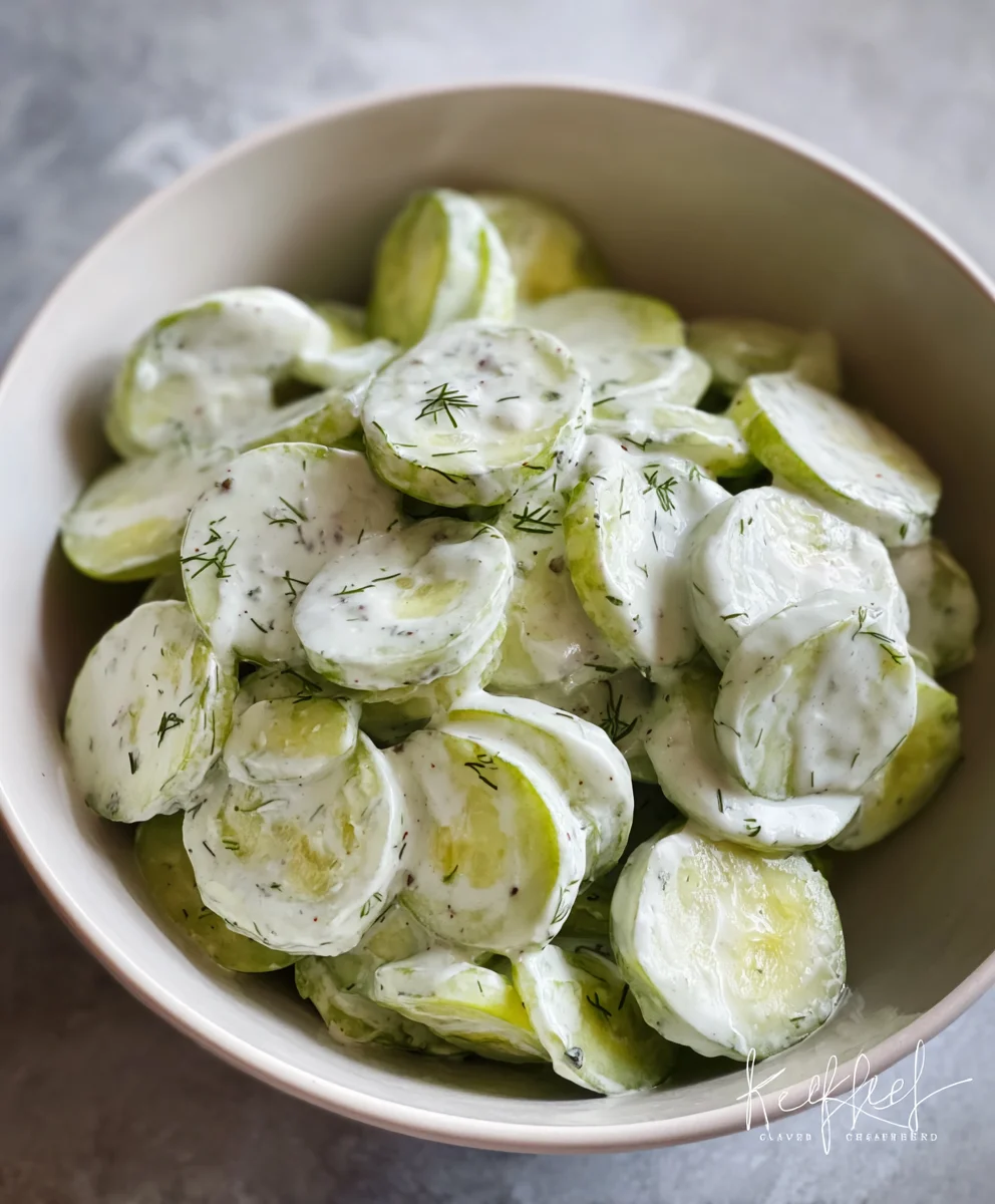 Creamy Cucumber Salad Recipe- Refreshing & Easy