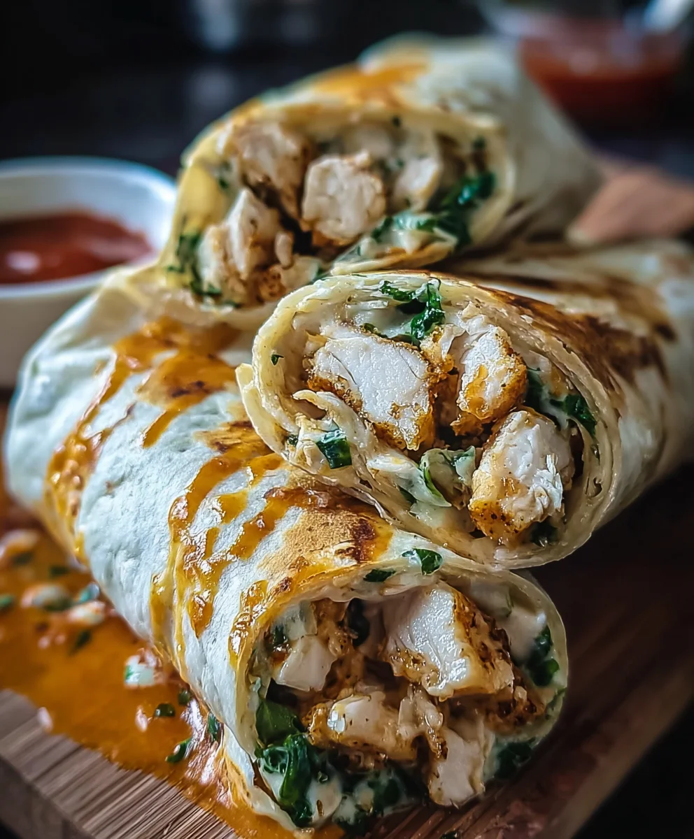 Cheesy Garlic Chicken Wraps - Easy & Delicious Meal