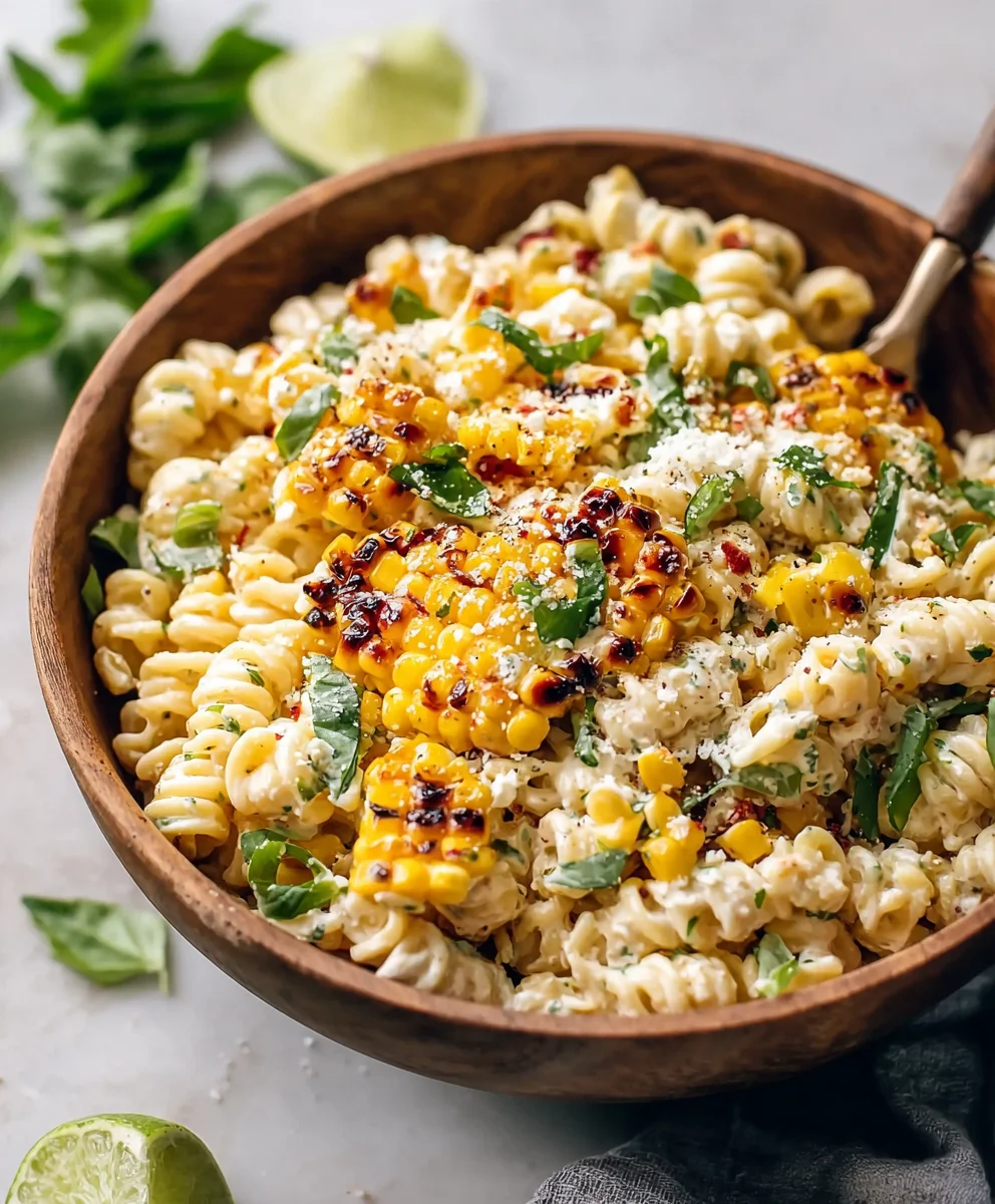 Creamy Street Corn Pasta Salad-Easy Summer Recipe
