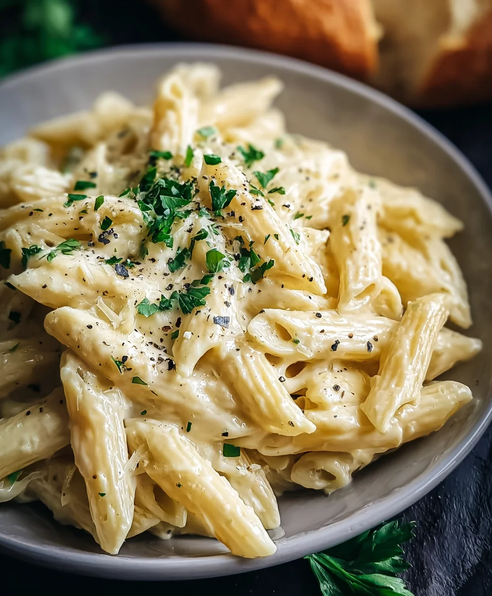 Easy Creamy Garlic Penne - Quick & Delicious Dinner