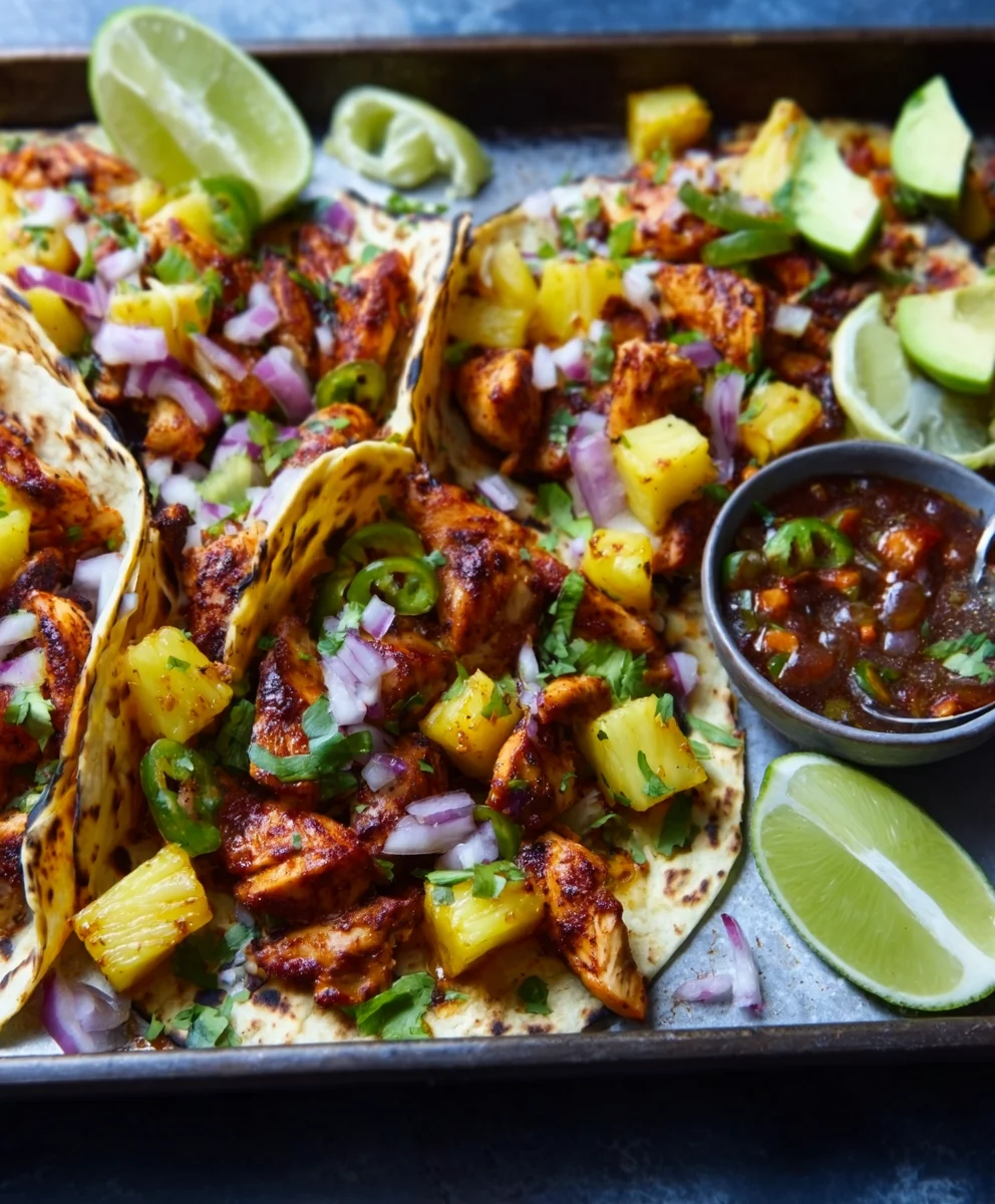 Easy Chicken Pineapple Tacos-Dinner Recipe