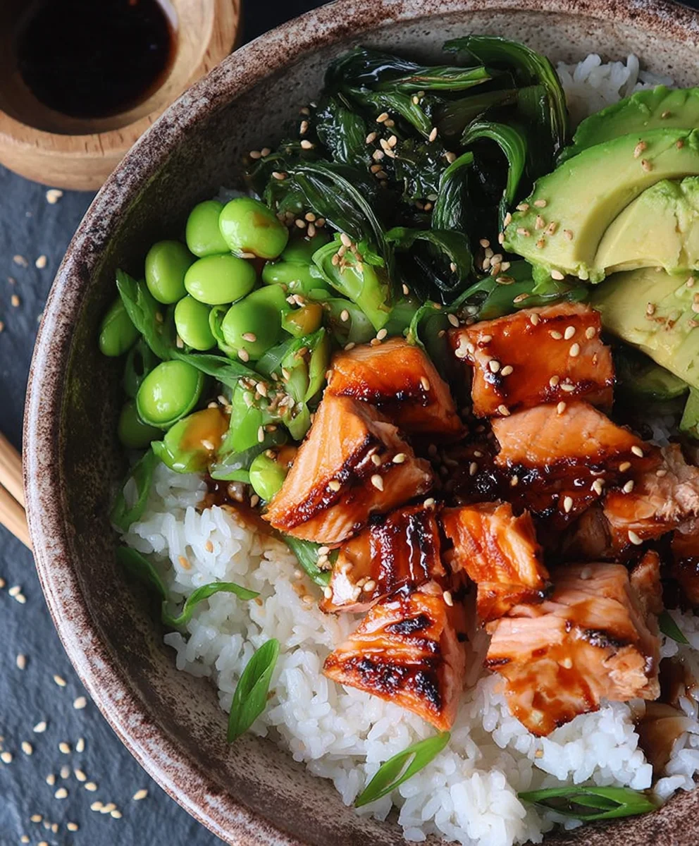 Easy Teriyaki Salmon Sushi Bowl Recipe GF