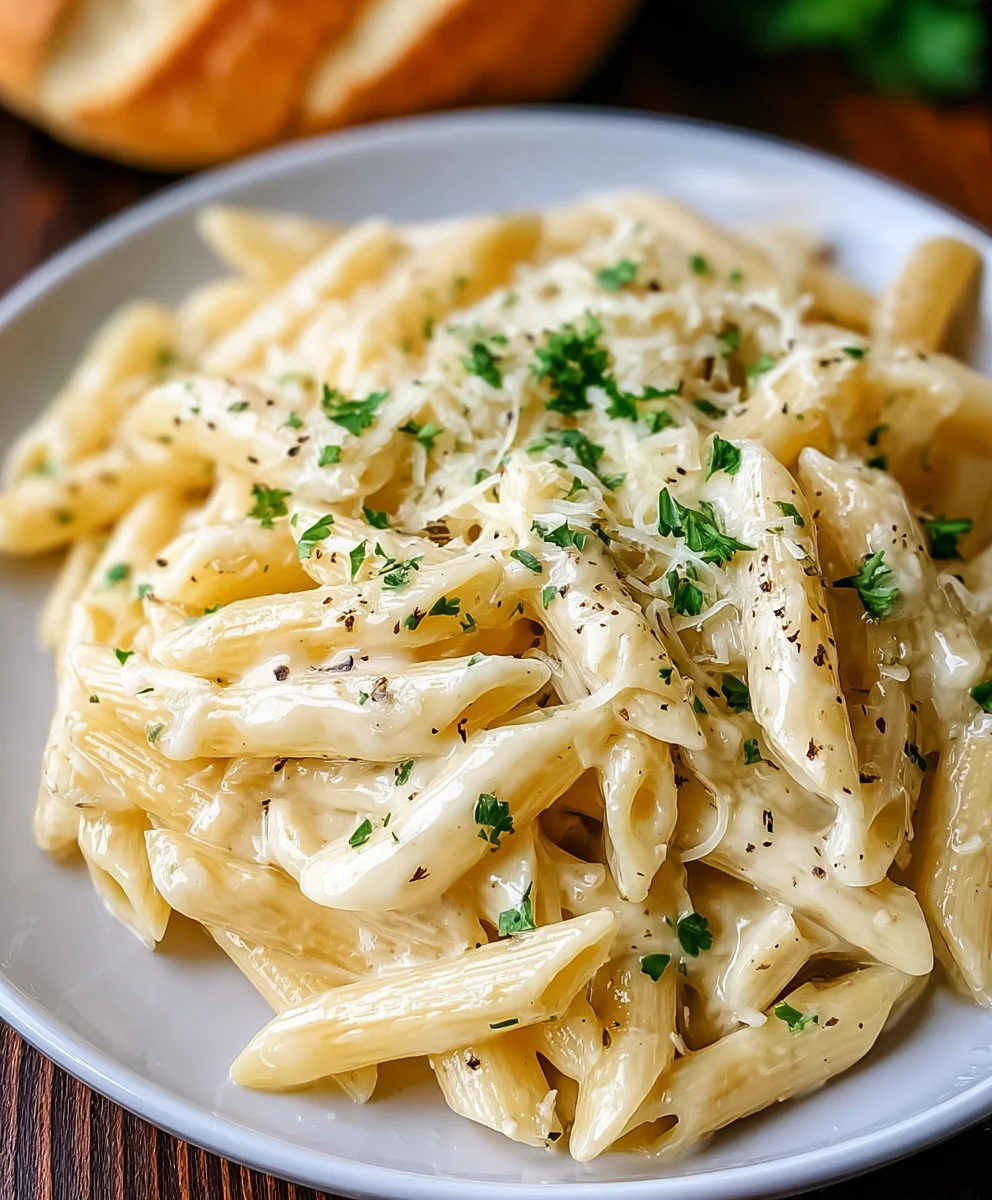 Easy Creamy Garlic Penne - Quick & Delicious Dinner