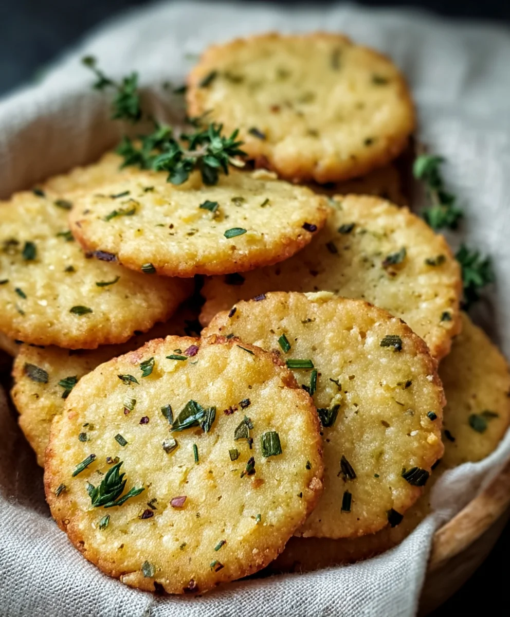Garlic Herb Chickpea Flour Crackers - Easy Snack