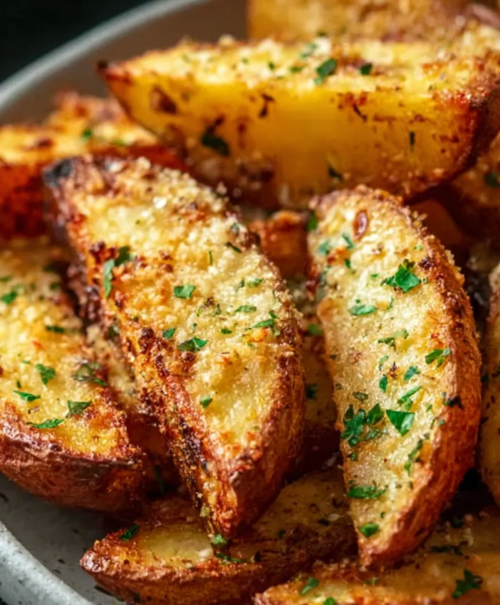 Easy Baked Garlic Parmesan Potato Wedges