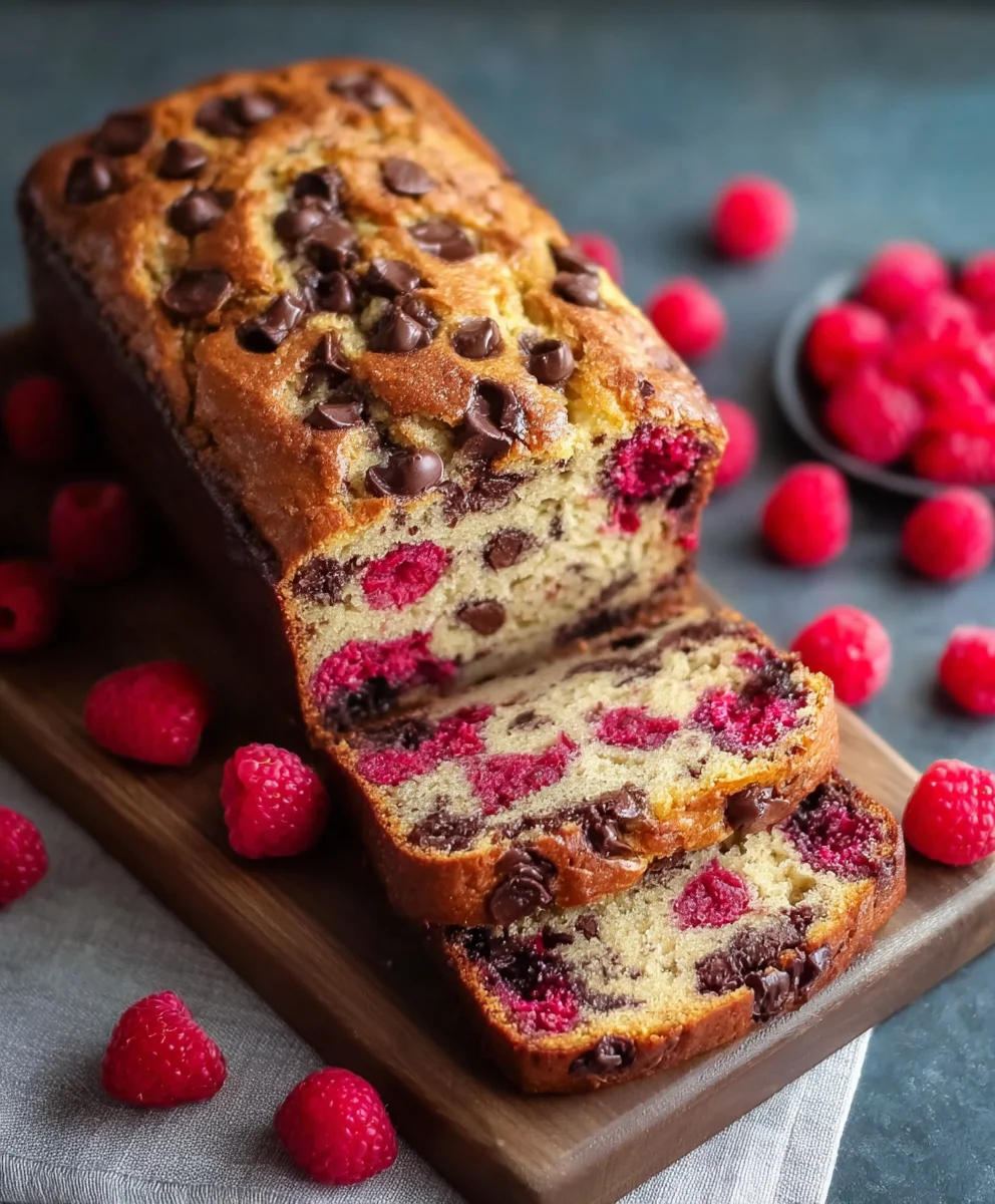 Raspberry Dark Chocolate Banana Bread - Delicious Treat