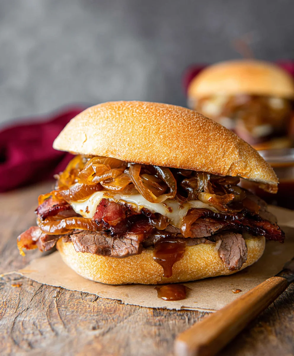 Best Beef Beef Bacon Sandwich Caramelized Onion Recipe