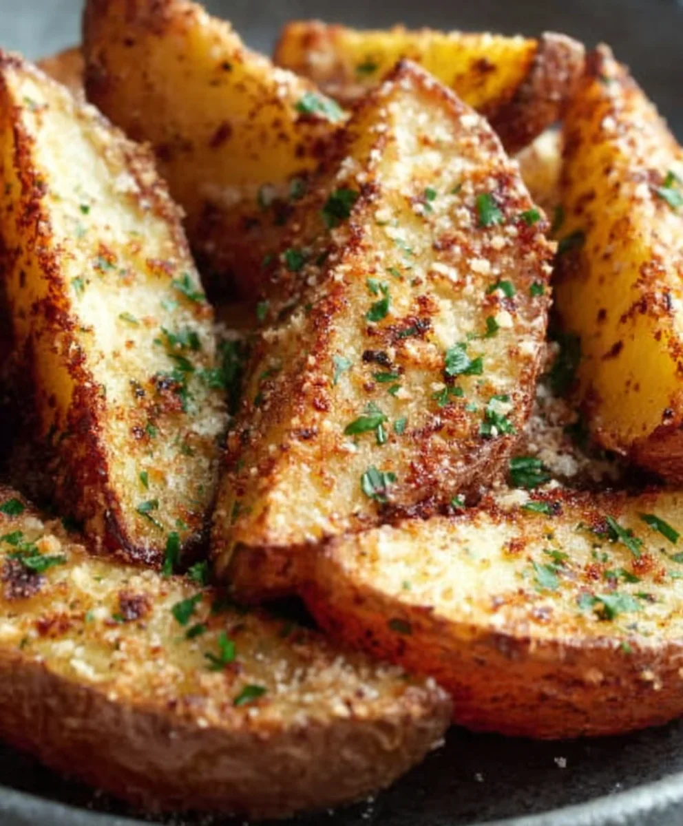 Easy Baked Garlic Parmesan Potato Wedges