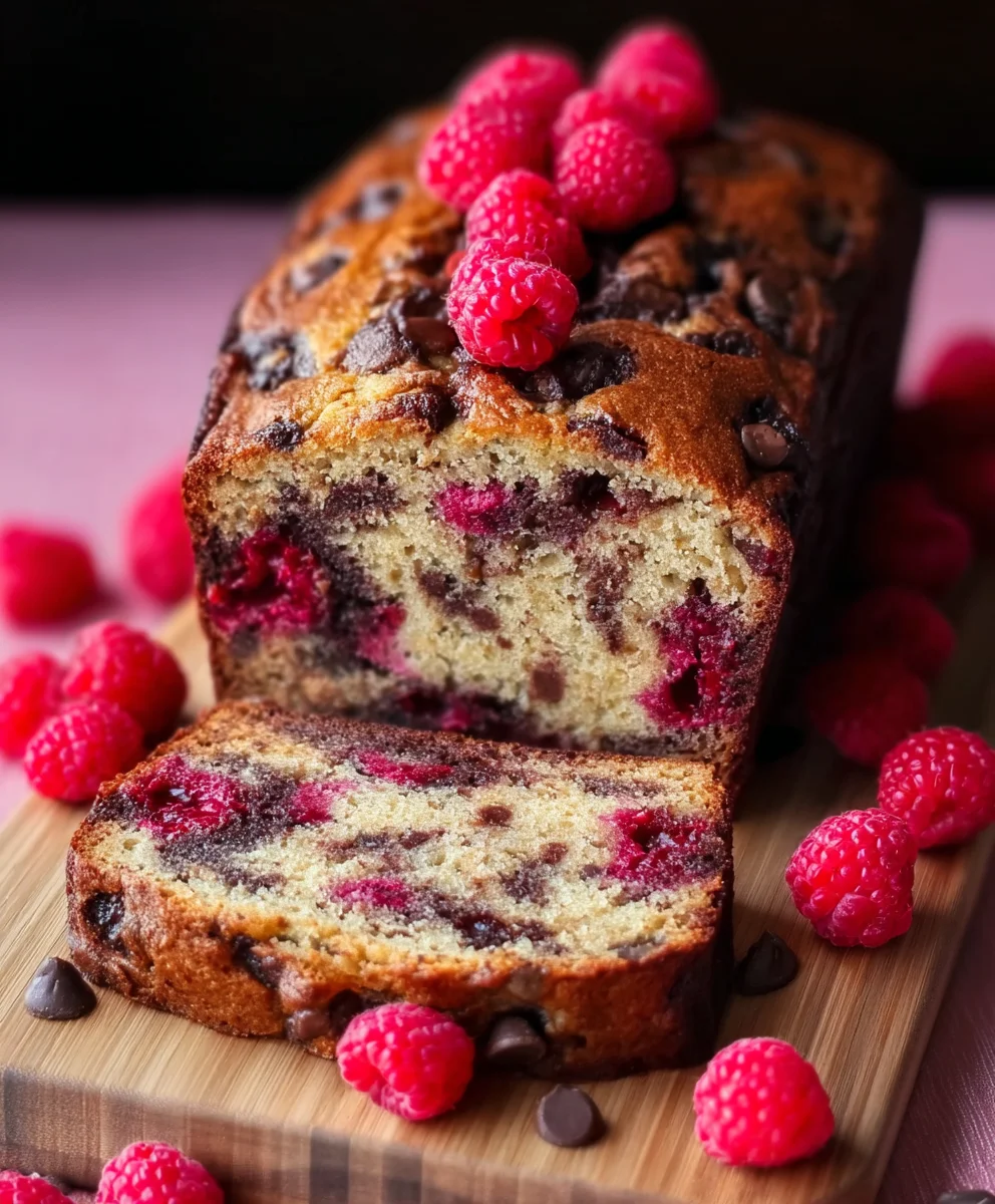 Raspberry Dark Chocolate Banana Bread - Delicious Treat