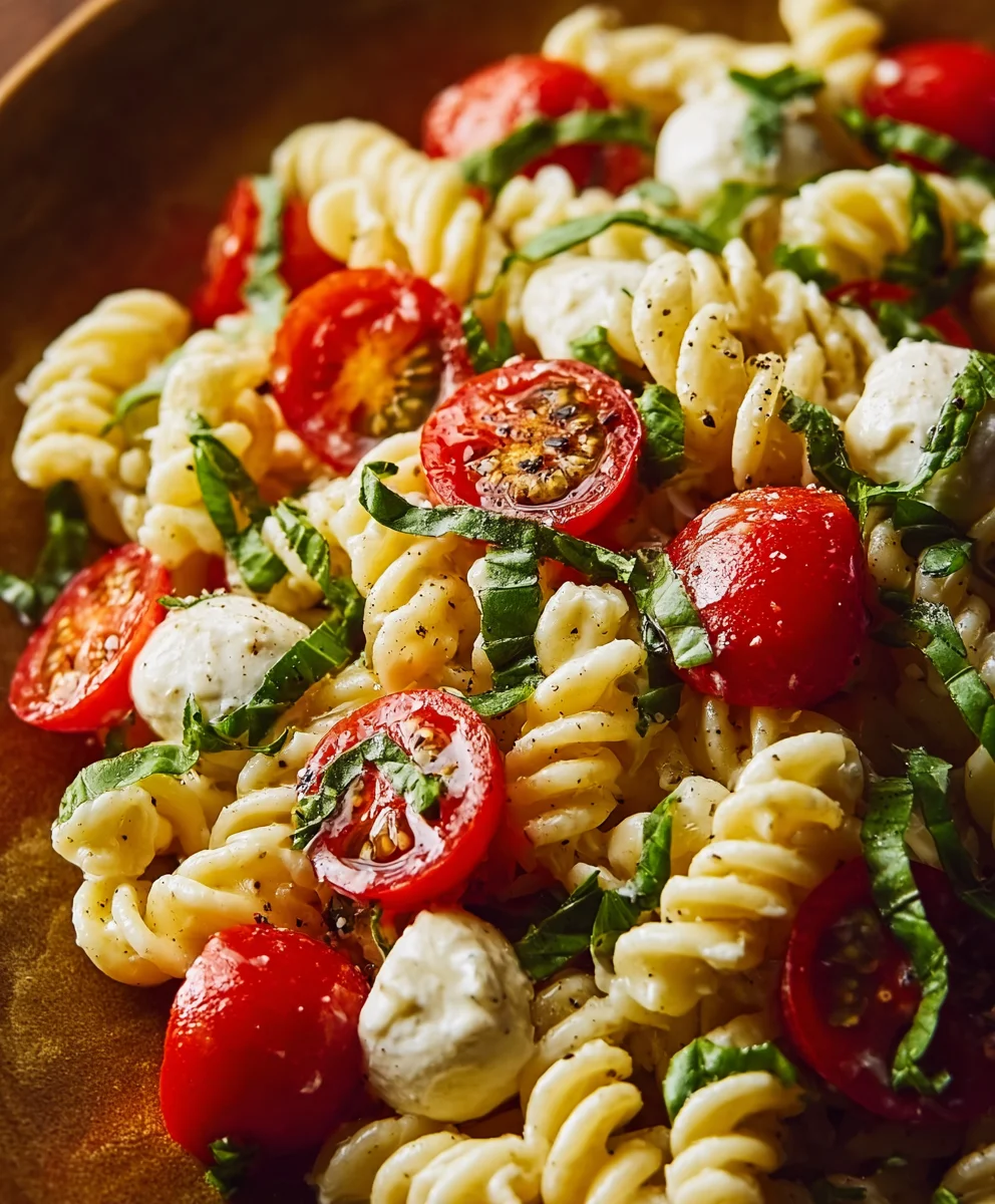 Creamy Caprese Pasta Salad- Easy & Delicious Recipe