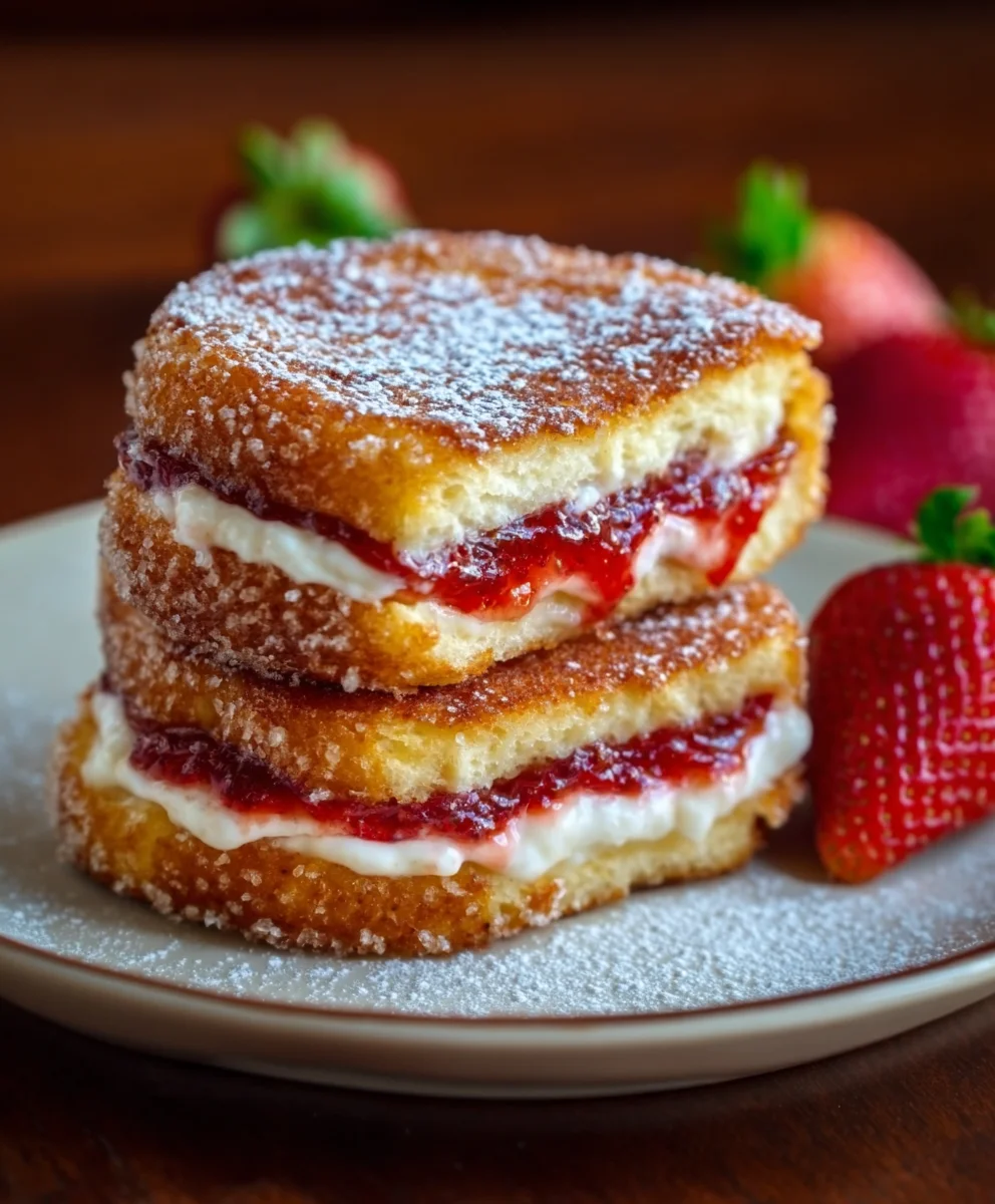 Fried Strawberry Cheesecake Sandwiches-Sweet Treat